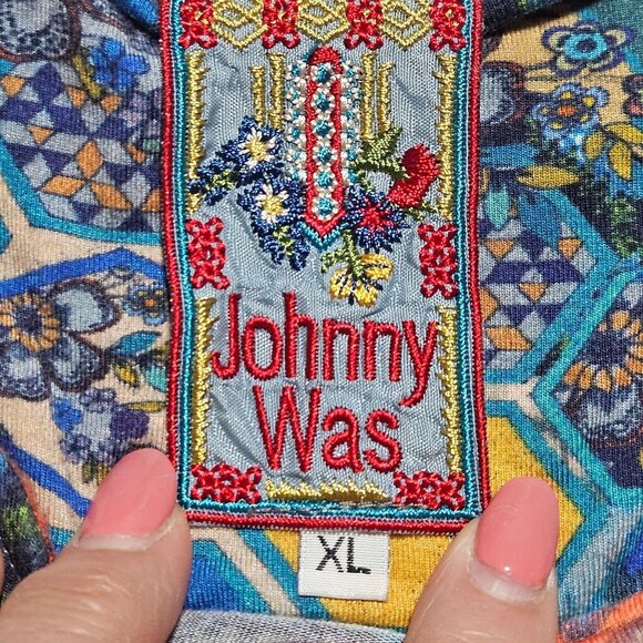 Johnny Was Boho Nelsona Long Sleeve Patchwork Design Tunic Chic Spring Dress - Picture 3 of 11